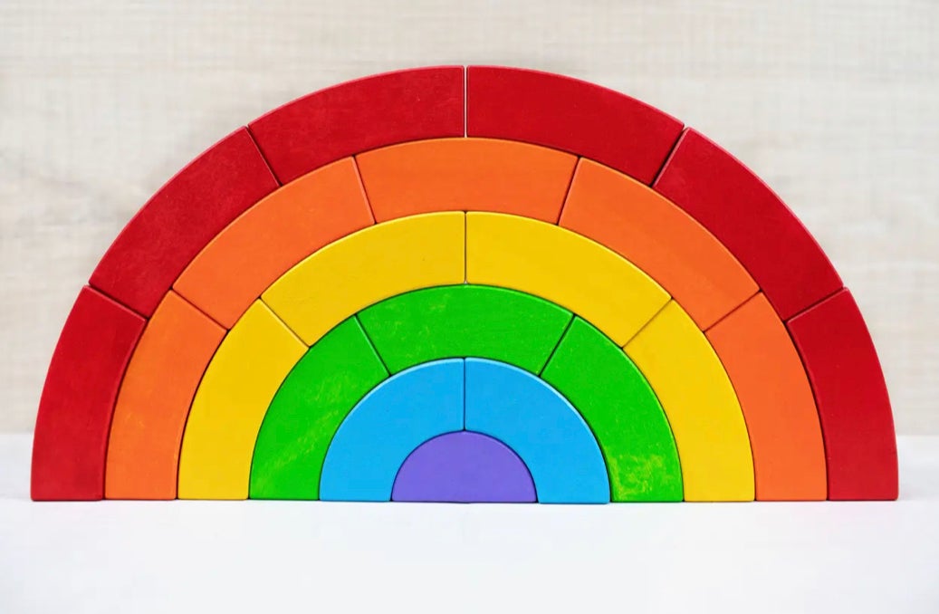 BAJO Wooden Rainbow Blocks: Logic Toy & Open Ended - Alder & Alouette