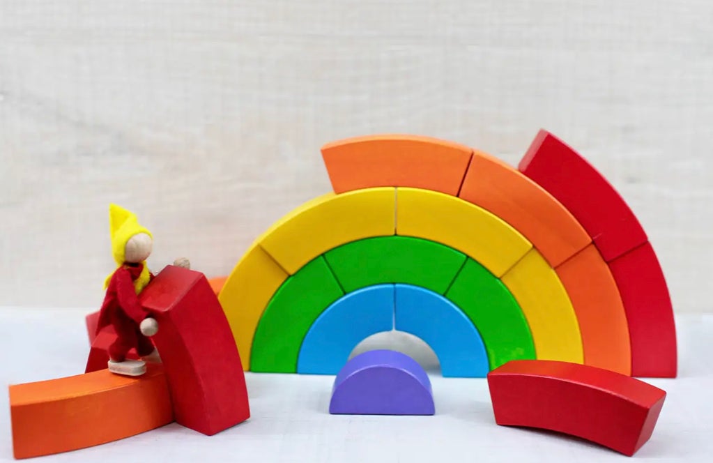BAJO Wooden Rainbow Blocks: Logic Toy & Open Ended - Alder & Alouette