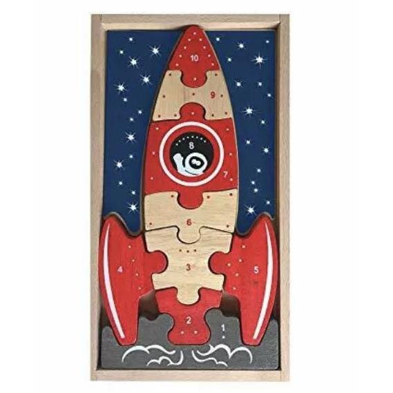 Rocket Puzzle Set by Begin Again, 3-2-1 Blast Off - Alder & Alouette
