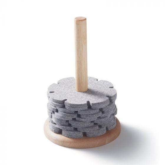 Felted Wool Braiding Star Ten Pack on a Wooden Stand - Alder & Alouette