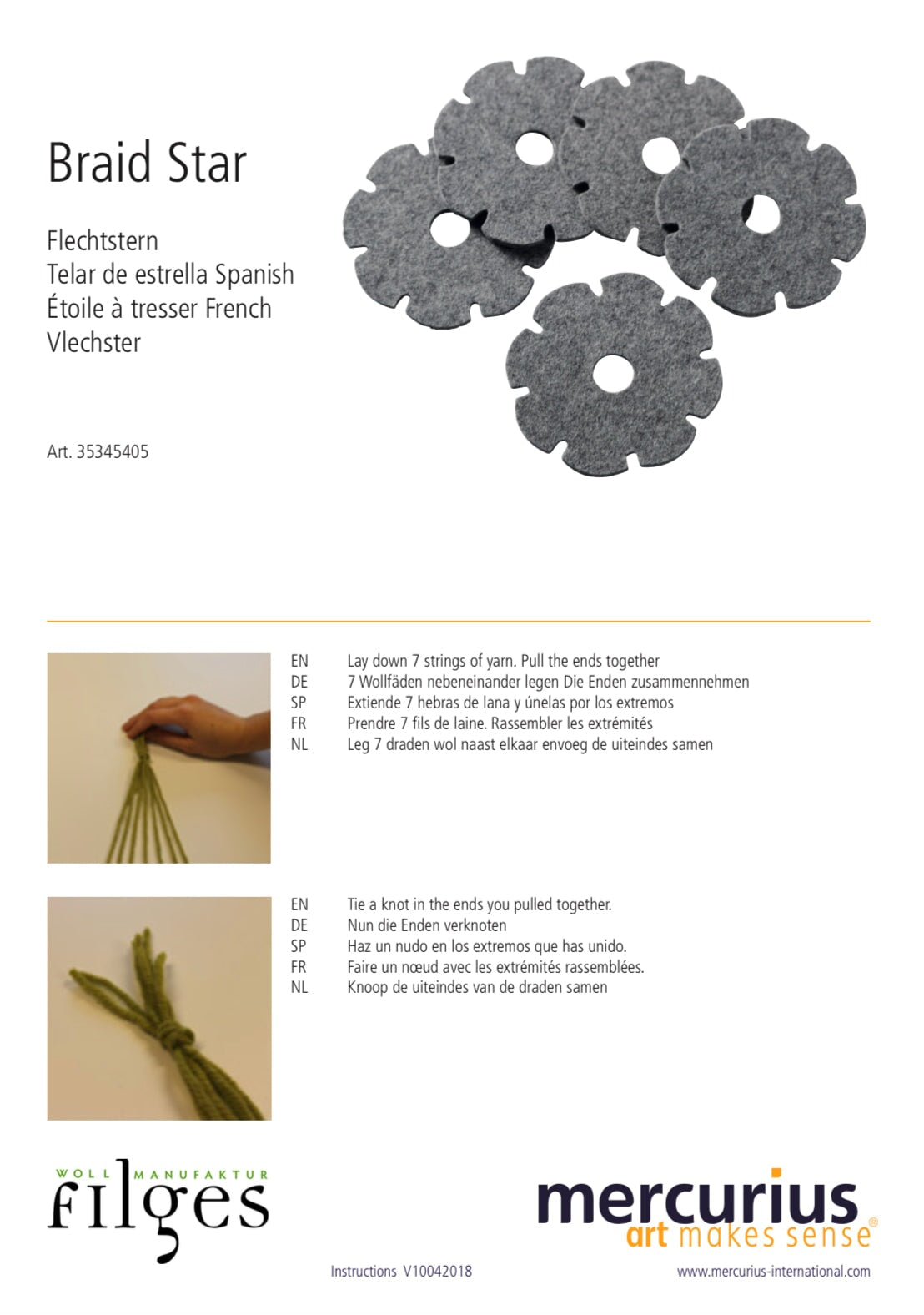 Felted Wool Braiding Star | Kumihimo - Alder & Alouette
