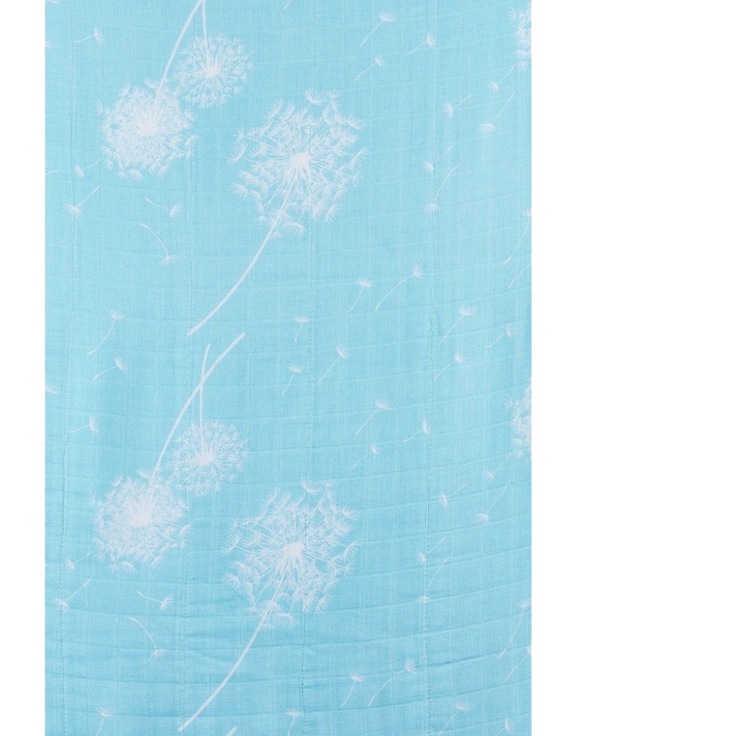 Cotton Muslin Turquoise Crib Sheet with Dandelions - Alder & Alouette