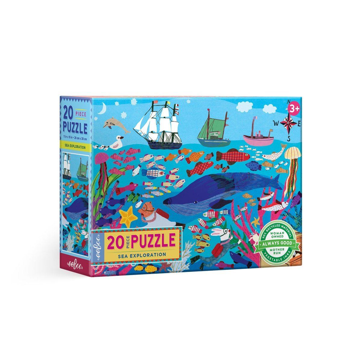 eeBoo | Sea Life 20 Piece Puzzle | Preschool Puzzle - Alder & Alouette