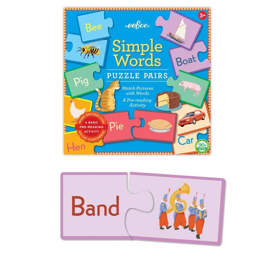 eeBoo Simple Words Puzzle Pairs | Educational Game - Alder & Alouette