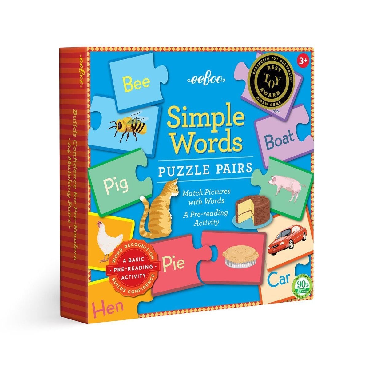 eeBoo Simple Words Puzzle Pairs | Educational Game - Alder & Alouette