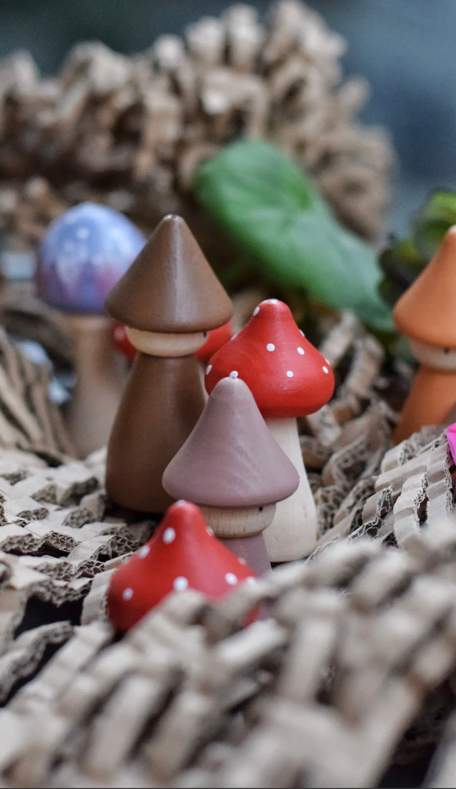 Gnomes and Mushrooms Nesting Set | Open ended play | Wooden Toy - Alder & Alouette