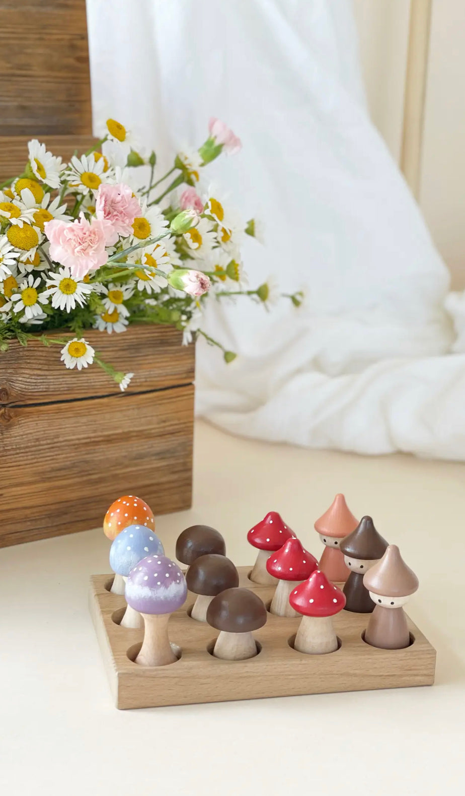 Gnomes and Mushrooms Nesting Set | Imaginary Play | Wooden Toy - Alder & Alouette
