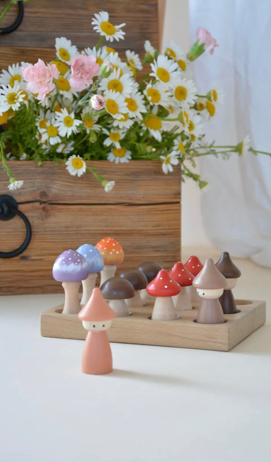 Gnomes and Mushrooms Nesting Set | Toys for three year olds | Wooden Toy - Alder & Alouette