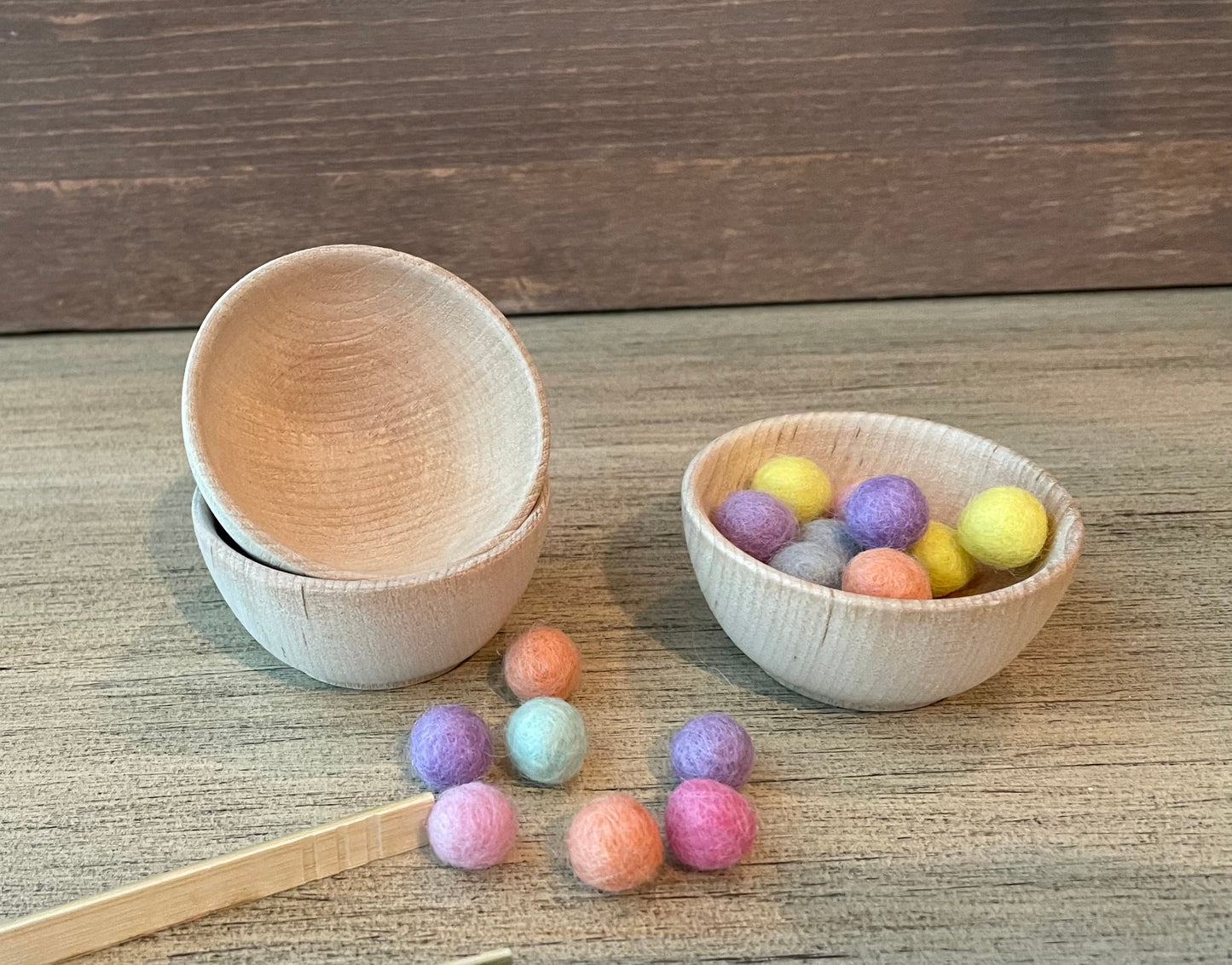 Lil’ Wooden Bowls Sorting Toy | Educational Toy - Alder & Alouette