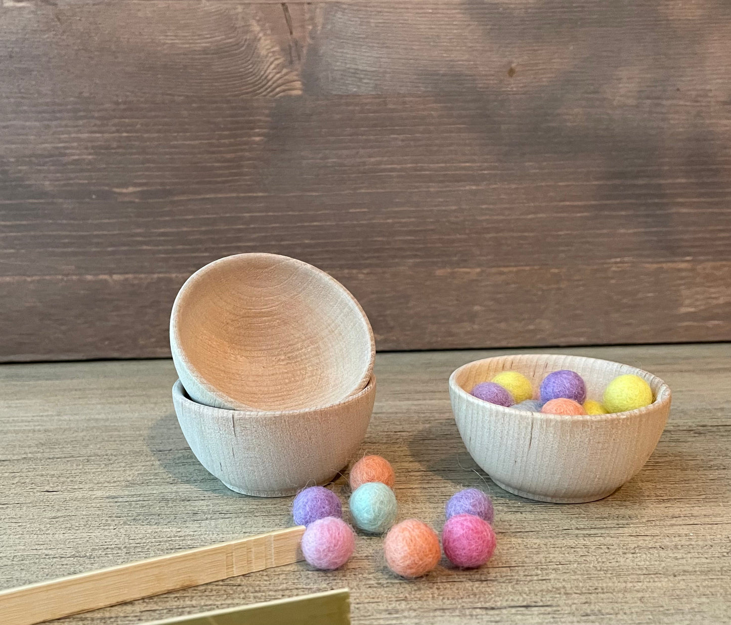 Lil’ Wooden Bowls Sorting Toy | Educational Toy - Alder & Alouette