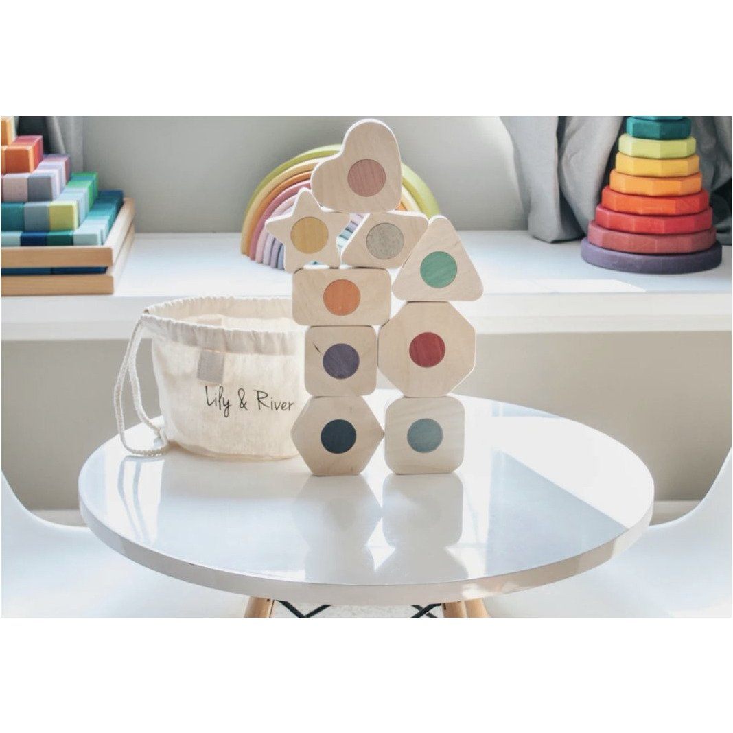 Little Stackables Game and Stacking Blocks Wood Toys Lily & River | Alder & Alouette