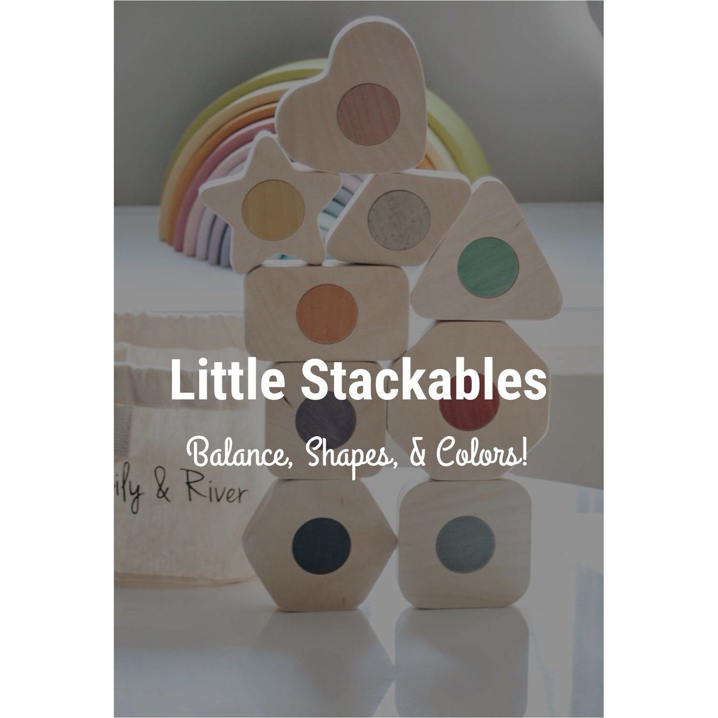 Little Stackables Game and Stacking Blocks Wood Toys Lily & River | Alder & Alouette