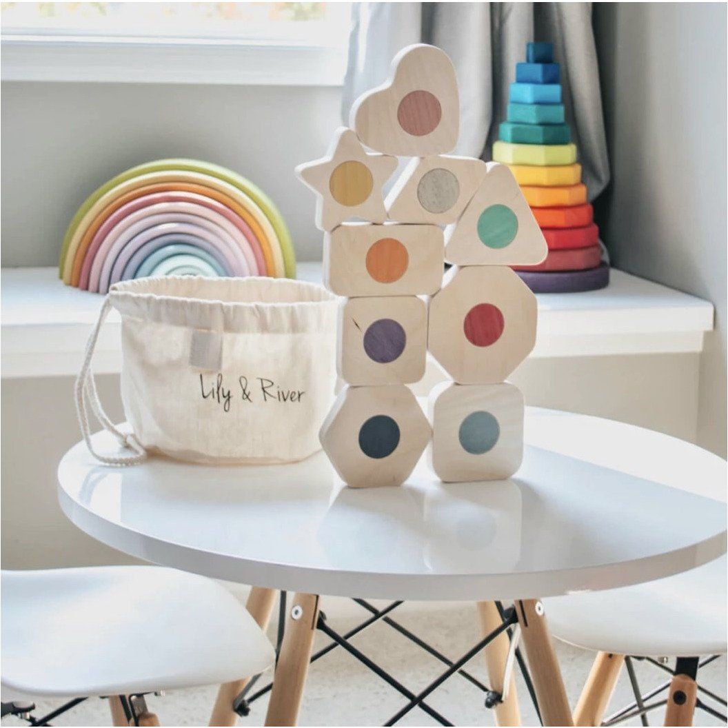 Little Stackables Game and Stacking Blocks Wood Toys Lily & River | Alder & Alouette