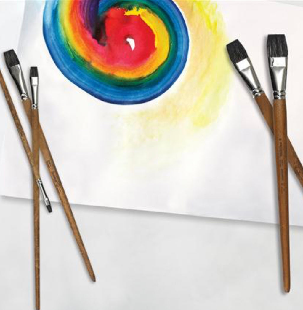 Polecat Hair Paintbrush - Flat Tip, Artist Brush- Alder & Alouette