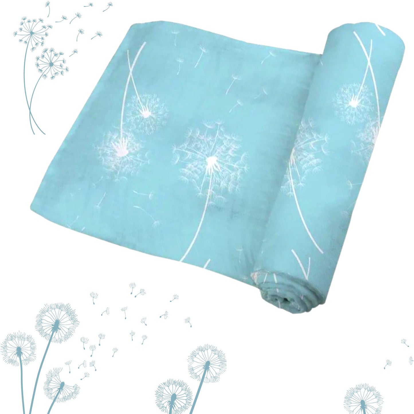 Baby Blanket Swaddle, Turquoise & White Swaddle - Alder & Alouette