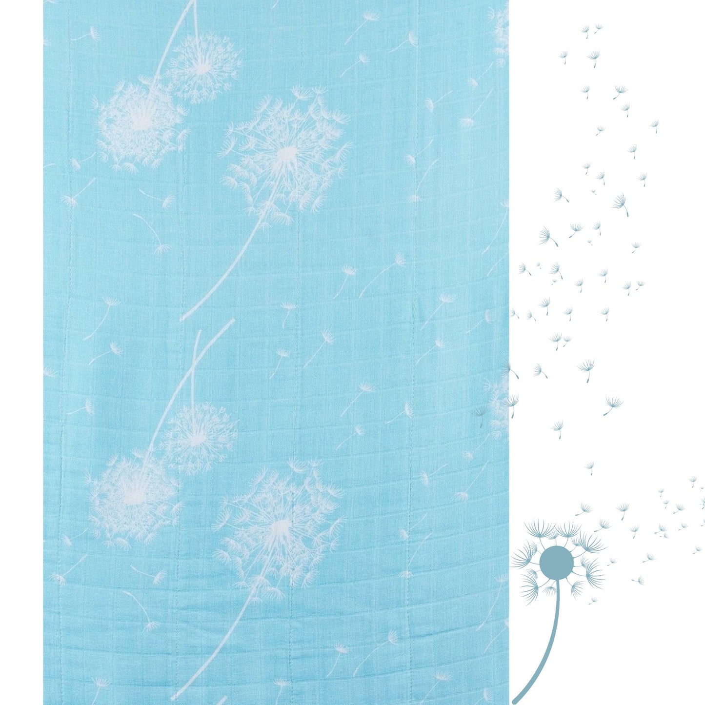 Baby Blanket Swaddle, Turquoise & White Swaddle - Alder & Alouette