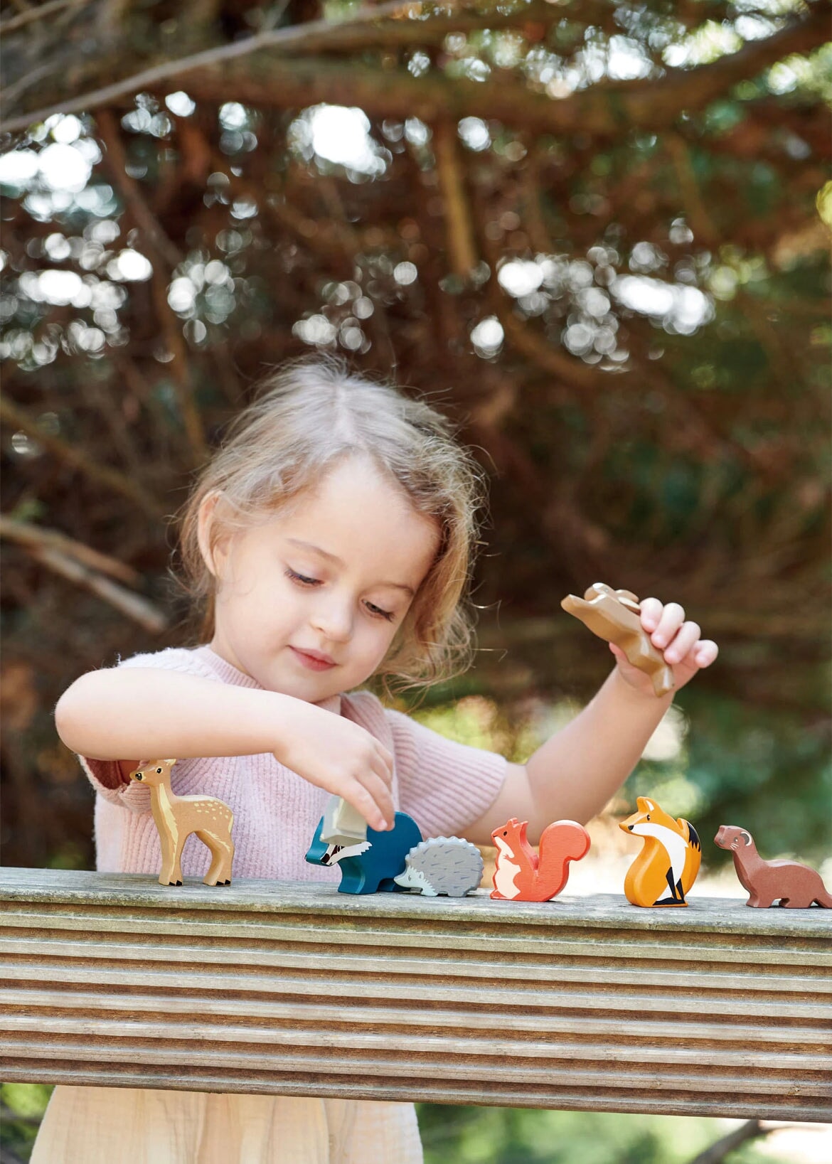 Tenderleaf Toys - Wooden Animals & Stand - Alder & Alouette