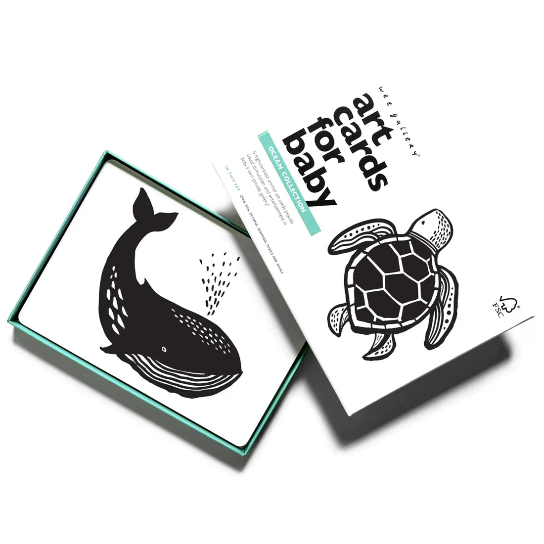 Wee Gallery High Contrast Cards for Babies, Ocean - Alder & Alouette