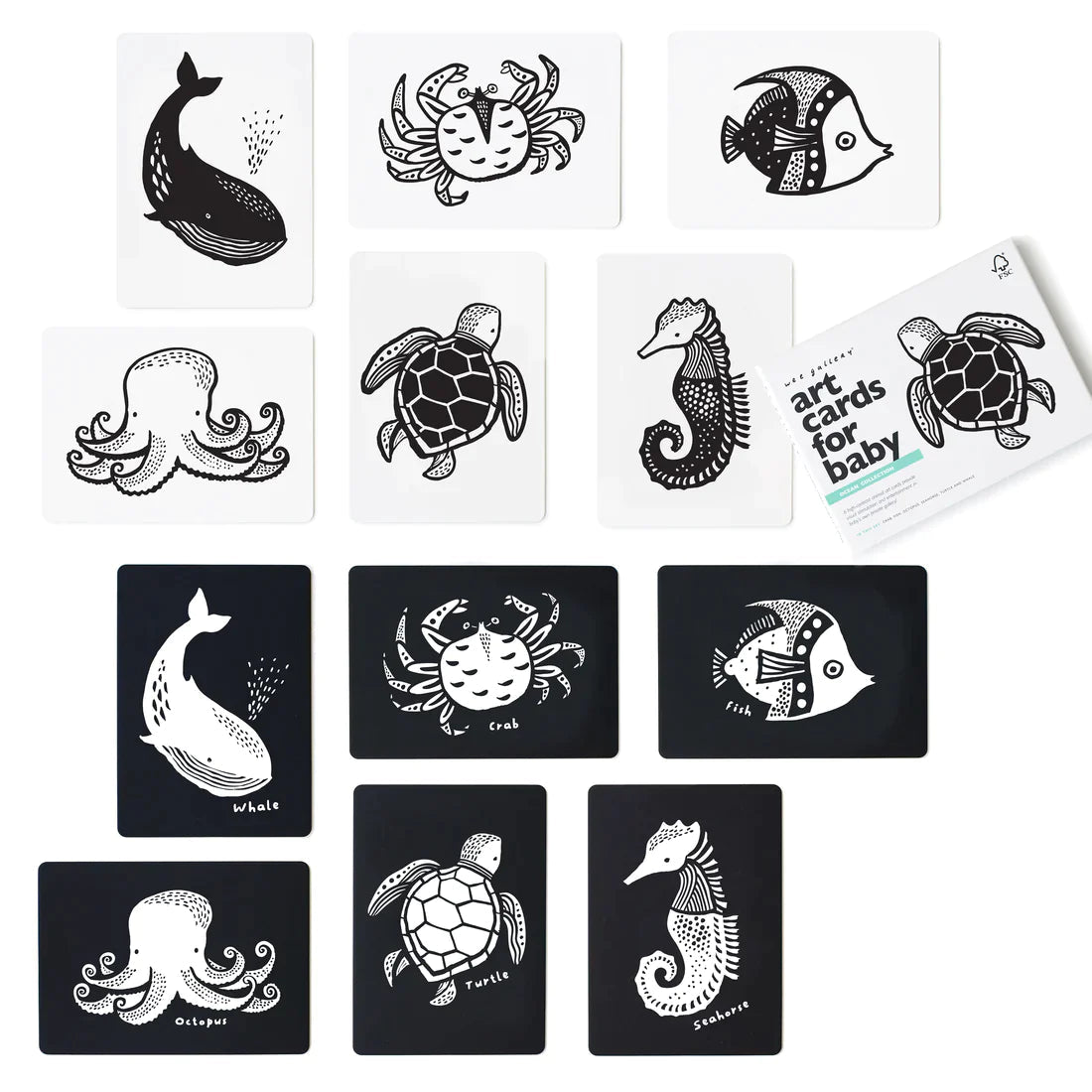 Wee Gallery High Contrast Cards for Babies, Ocean - Alder & Alouette