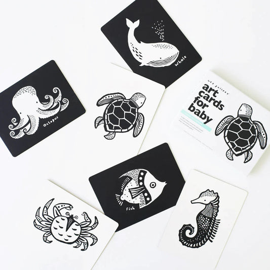 Wee Gallery High Contrast Cards for Babies, Ocean - Alder & Alouette