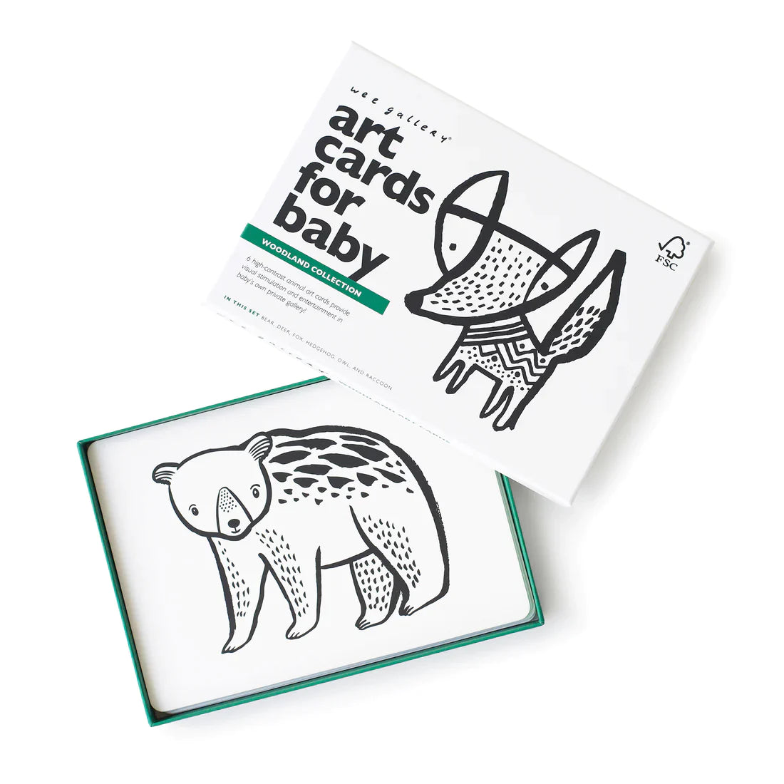 Wee Gallery Baby Art Cards Woodland High Contrast - Alder & Alouette