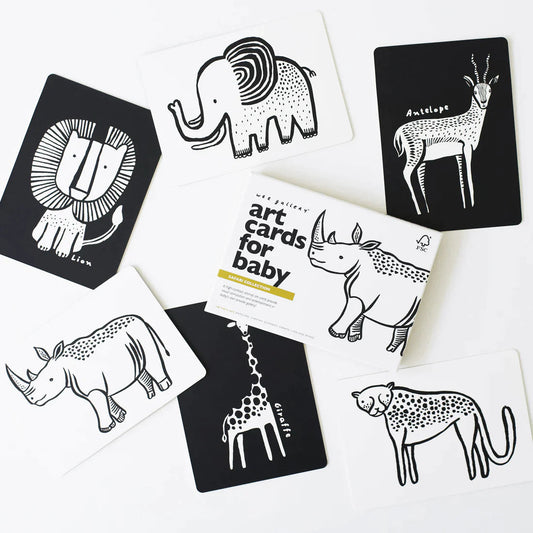 Wee Gallery High Contrast Cards for Babies, Safari - Alder & Alouette