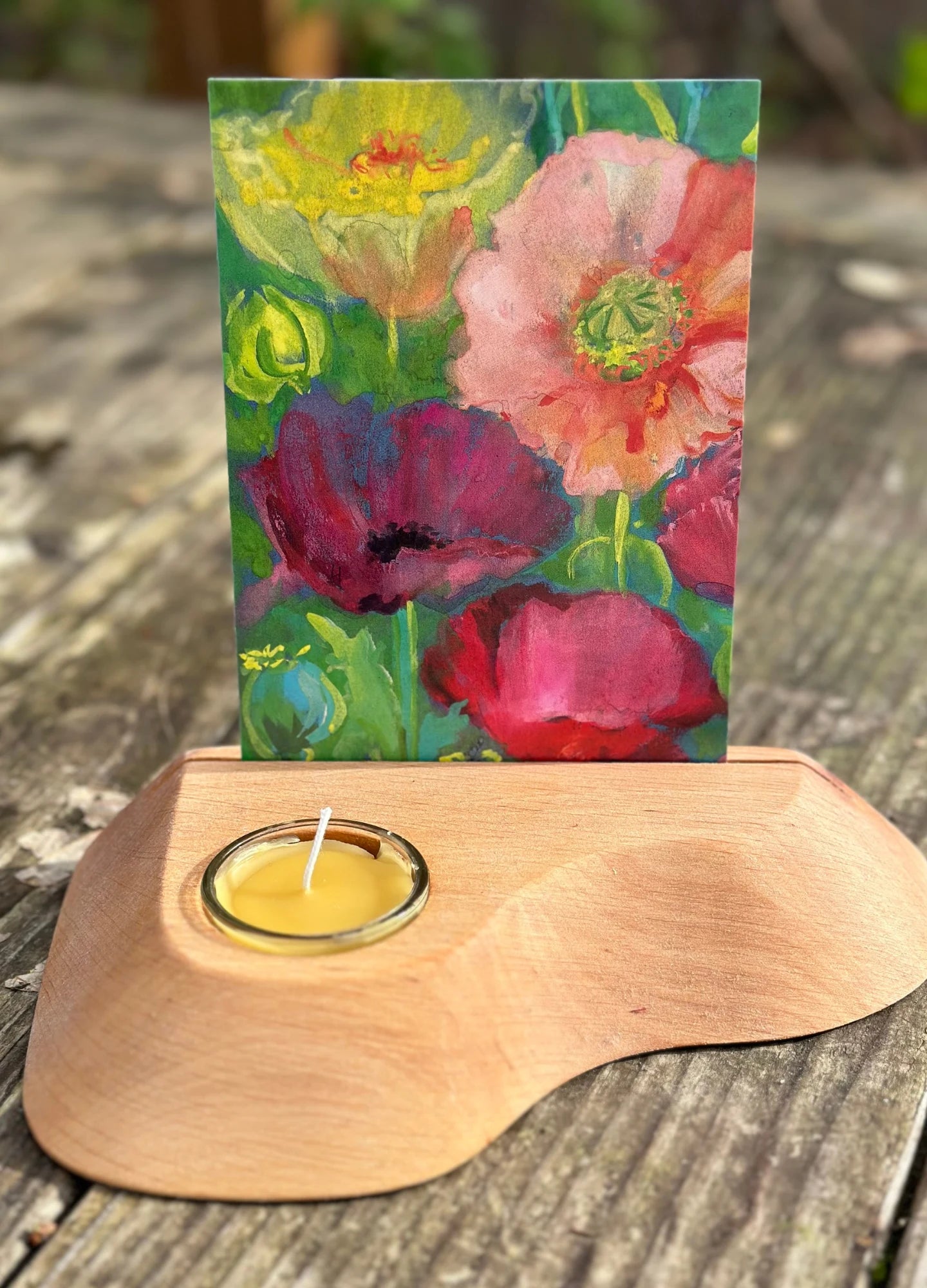 Waldorf Postcard Holder with Tea Light Candle - Alder & Alouette