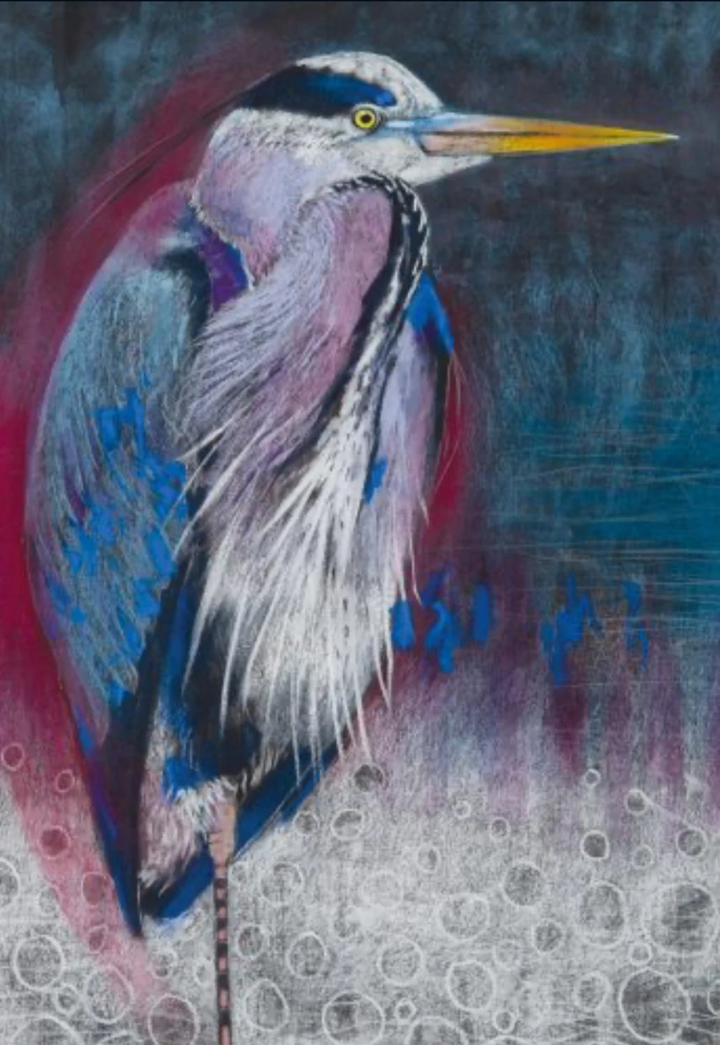 Great Blue Heron Art Postcard by Loes Botman