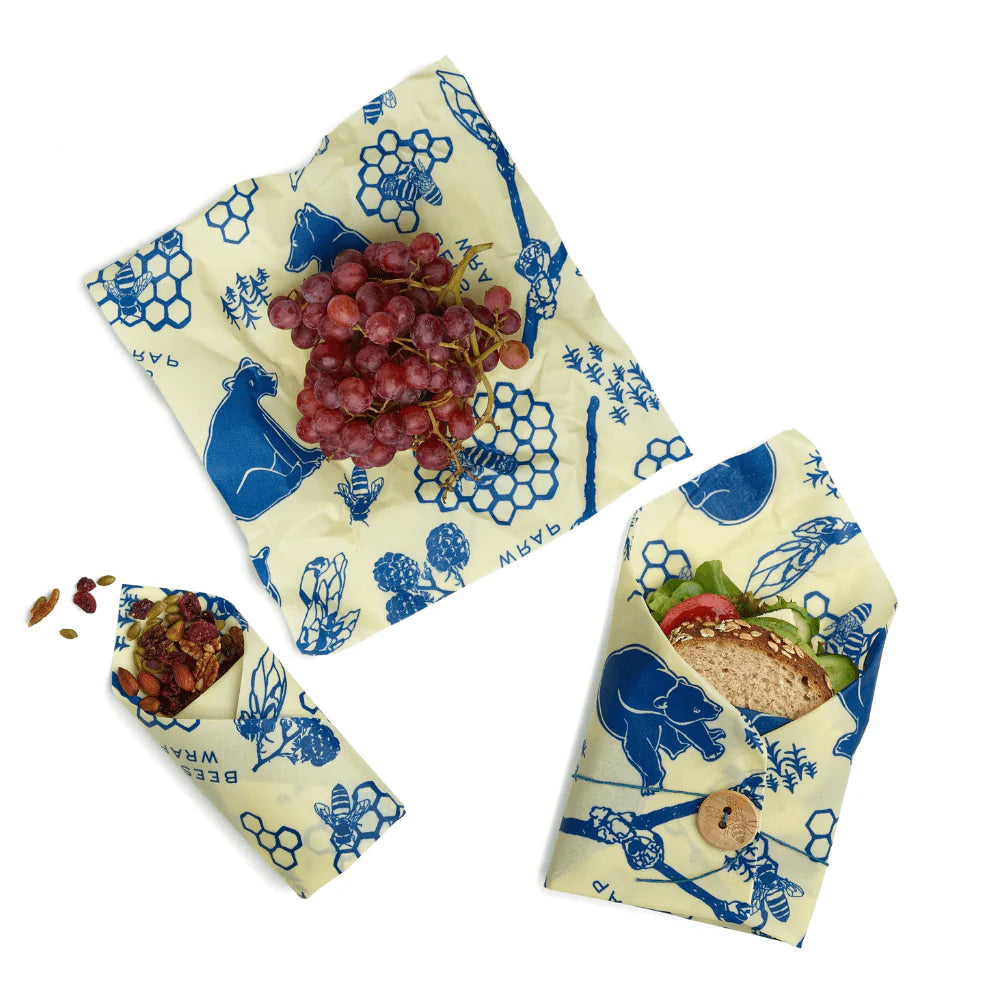 Bee's Wrap® Food Wrap (S,M,L), Cute Bees & Bears - Alder & Alouette