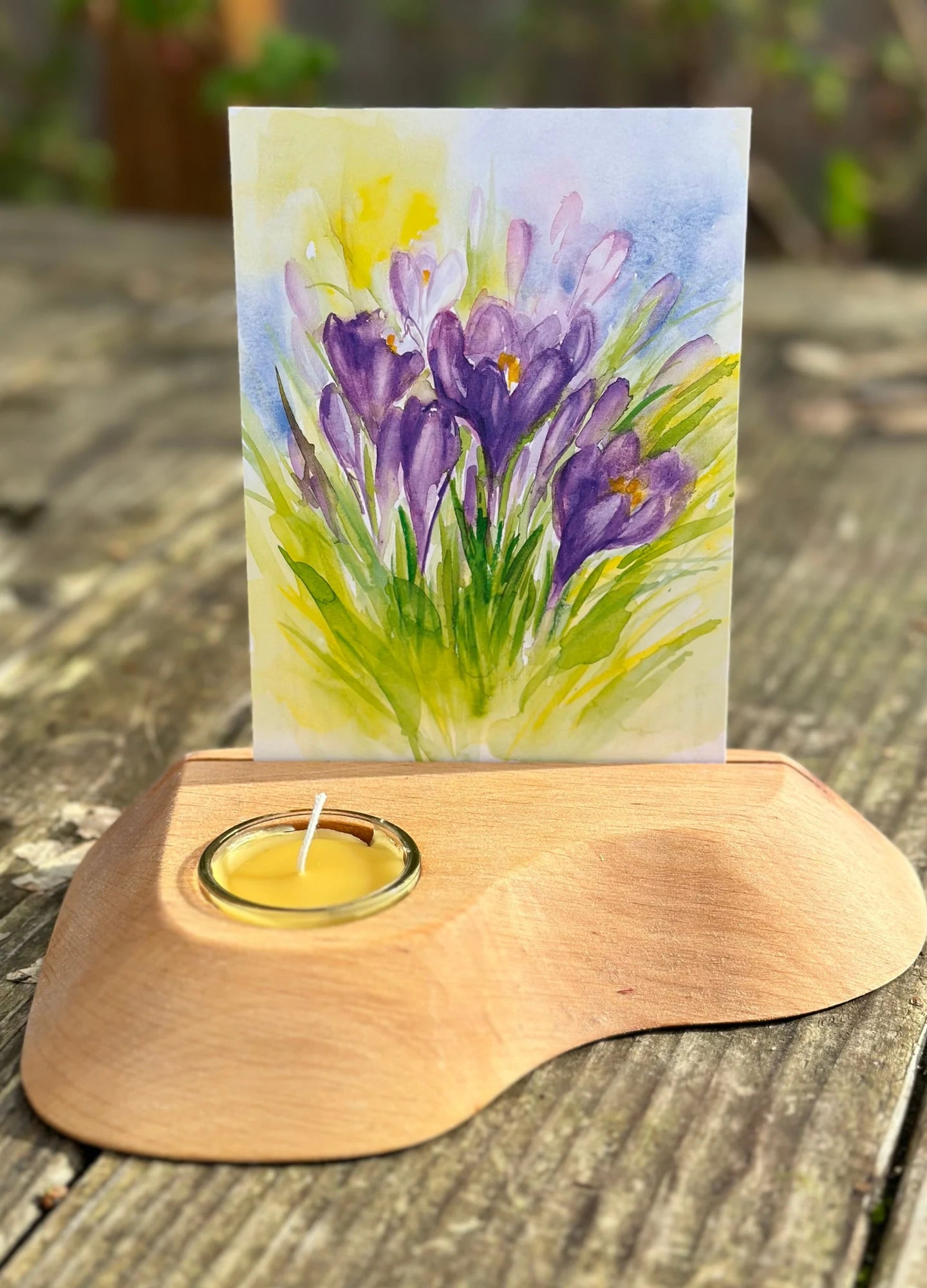 Waldorf Postcard Holder with Tea Light Candle - Alder & Alouette