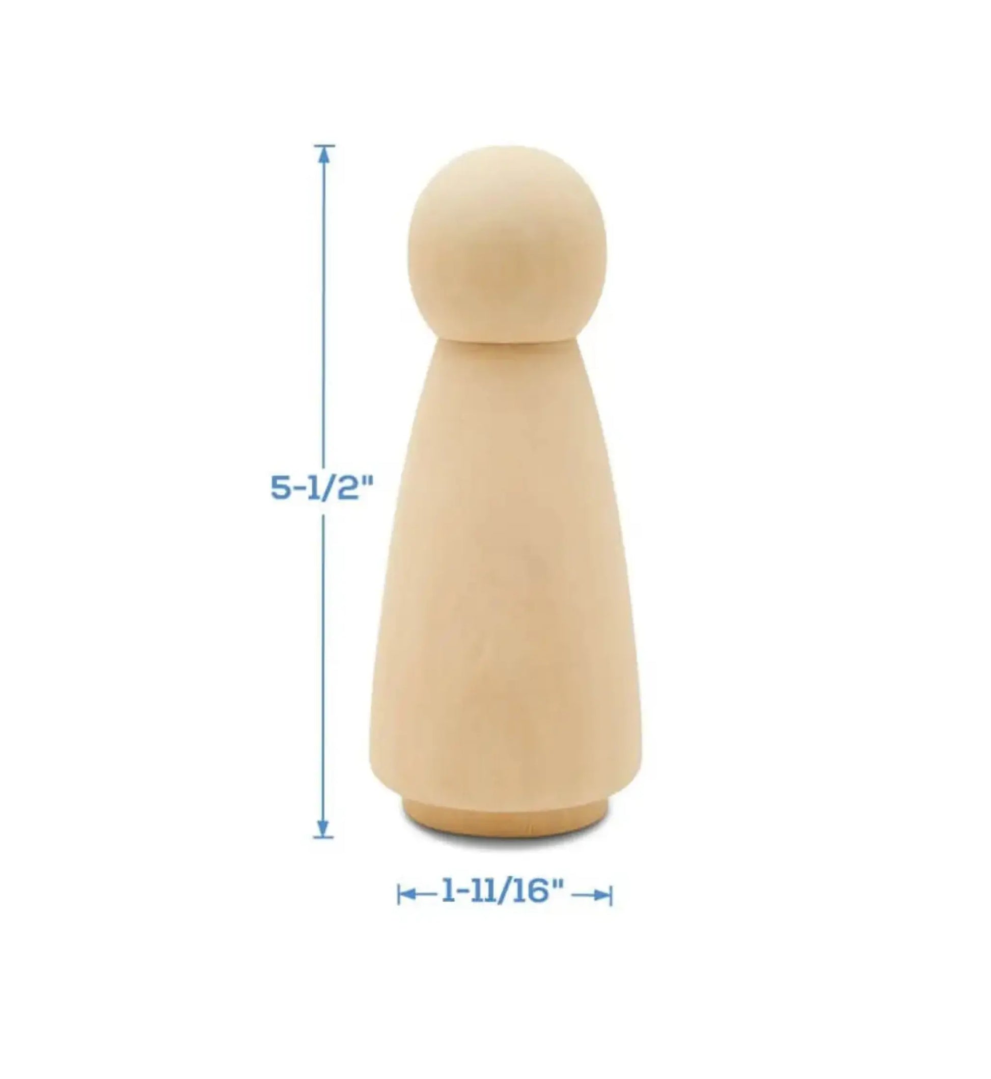 Wooden Peg Doll Blanks - Angel Peg Doll - Alder & Alouette