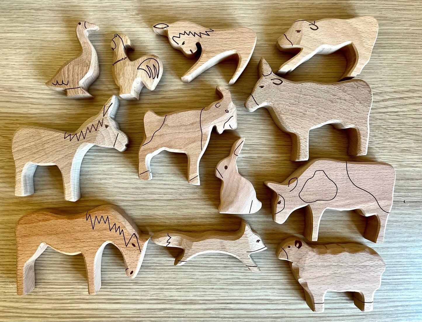 Wooden Animals - Bull, Cow or Calf