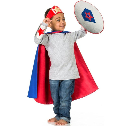 Super Hero Costume - Crown, Cape, Shield - Alder & Alouette