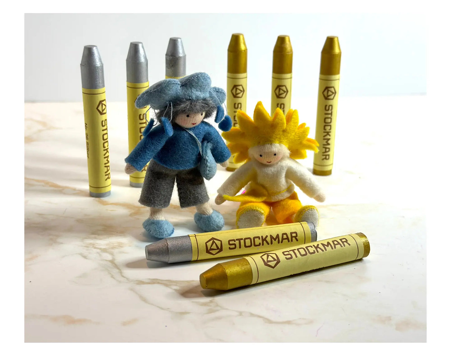 Stockmar Set of 2 crayons - Gold, Silver