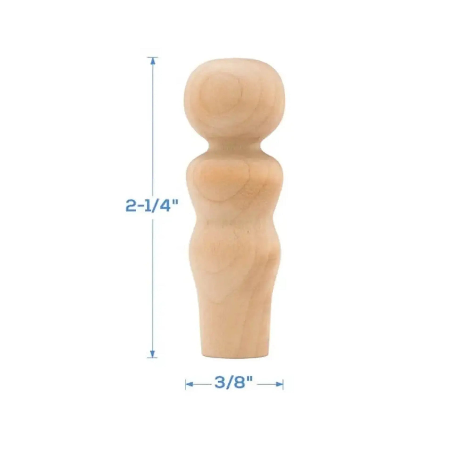 Wooden Peg Doll Blanks - Figured Peg Doll - Alder & Alouette