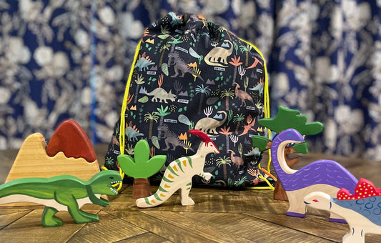 Floss & Rock | Dinosaur Drawstring Bag | School Bag