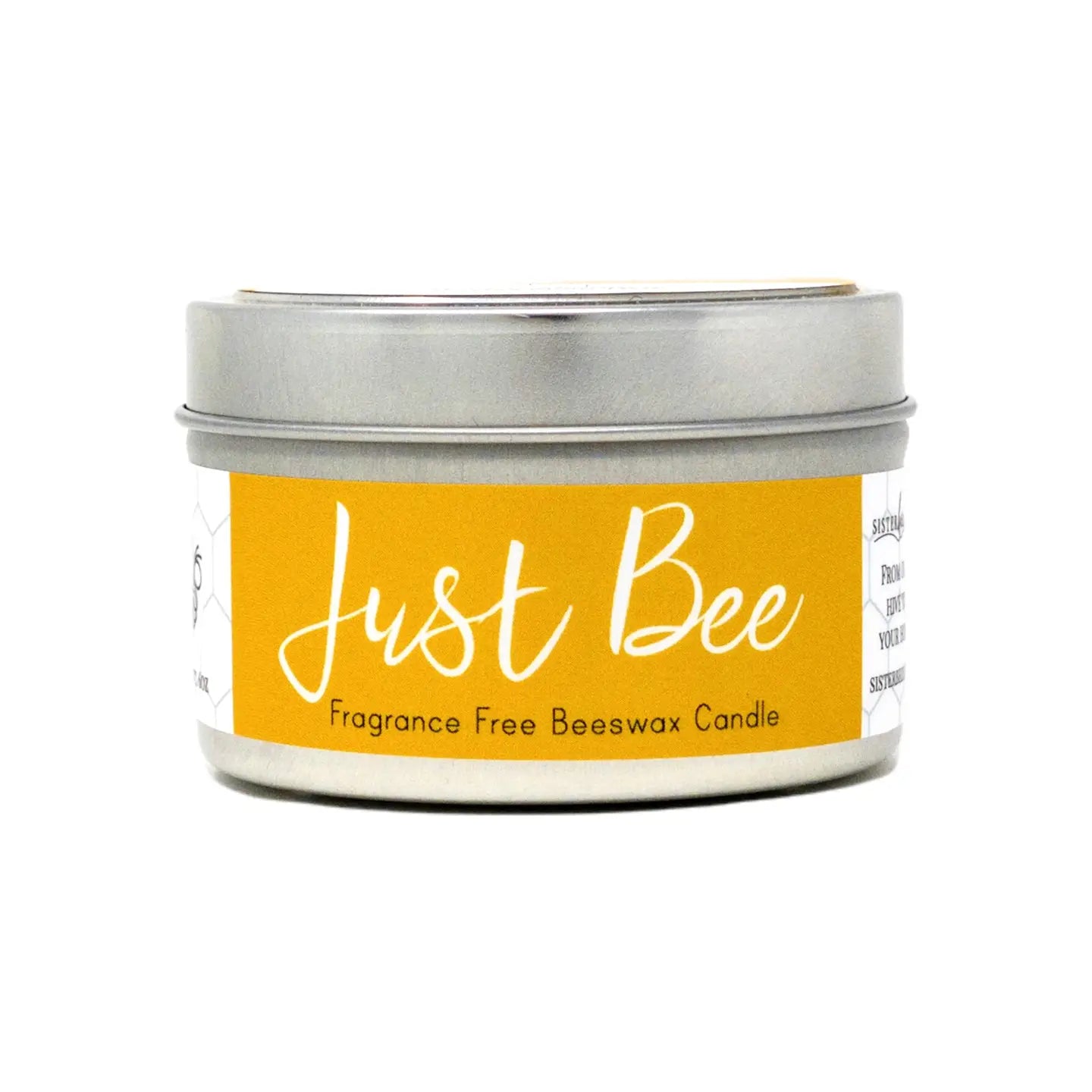 Sister Bees Beeswax Candle in Tin Fragrance Free