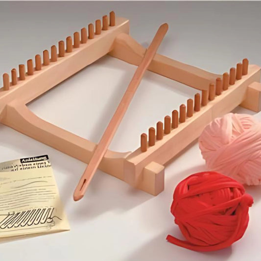 Wooden Loom Kit - Square Loom with Weaving Needle and Weaving Yarn - Alder & Alouette