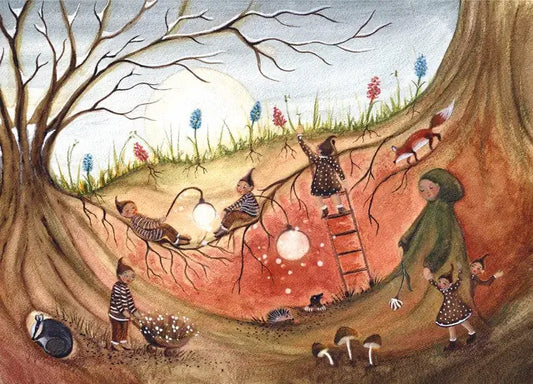 Root Children Postcard by Bijdehansje