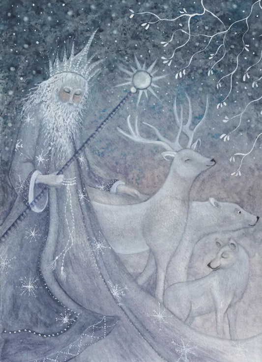 King Winter Art Postcard by Bijdehansje - Alder & Alouette