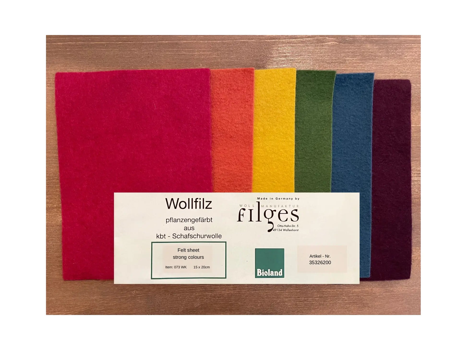 Filges Bioland 100% Organic Wool Felt - Alder & Alouette