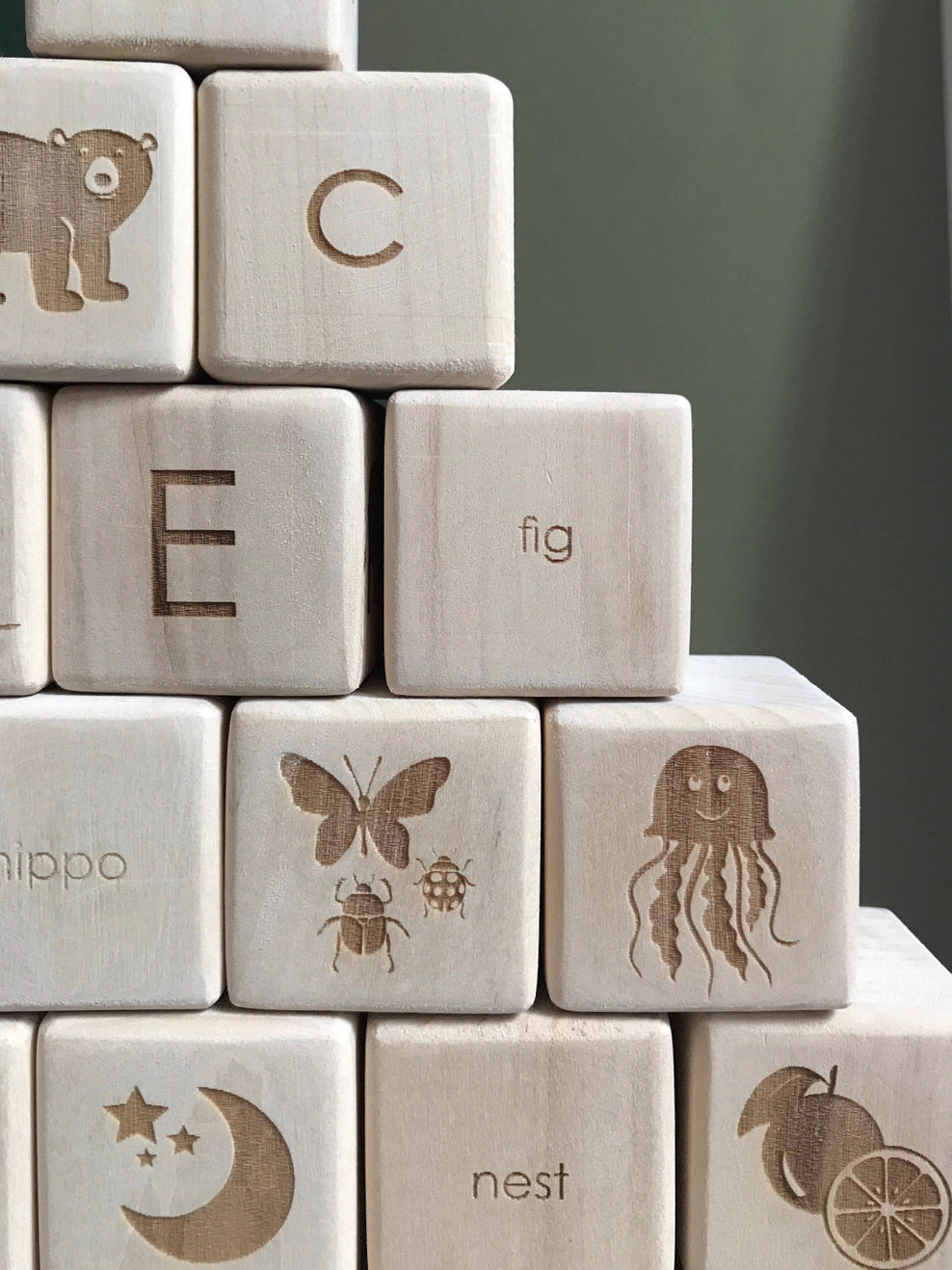 Wooden Alphabet Blocks by SABO - Alder & Alouette