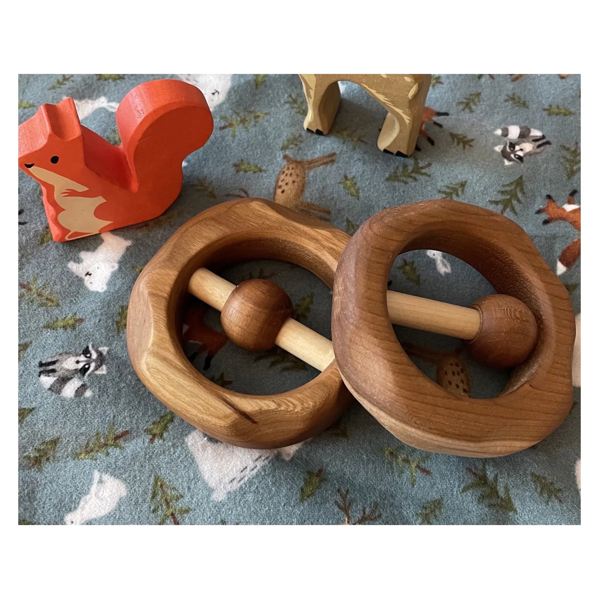 Cherry Wood Baby Rattle, Heirloom Quality  - Alder & Alouette