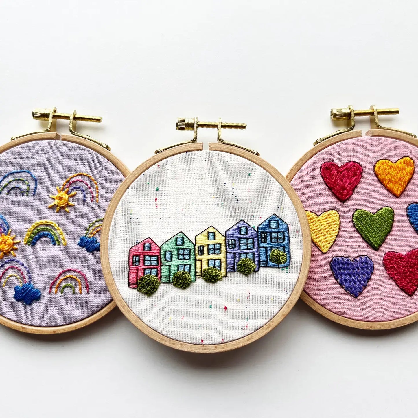 Learn 7 Hand Embroidery Stitches with Sunshines & Rainbows Kit