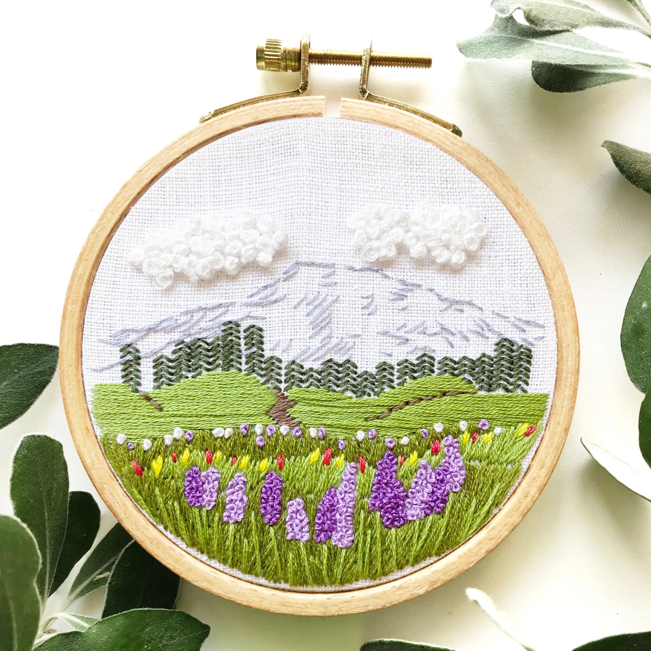 Beginner Hand Embroidery Mount Rainier