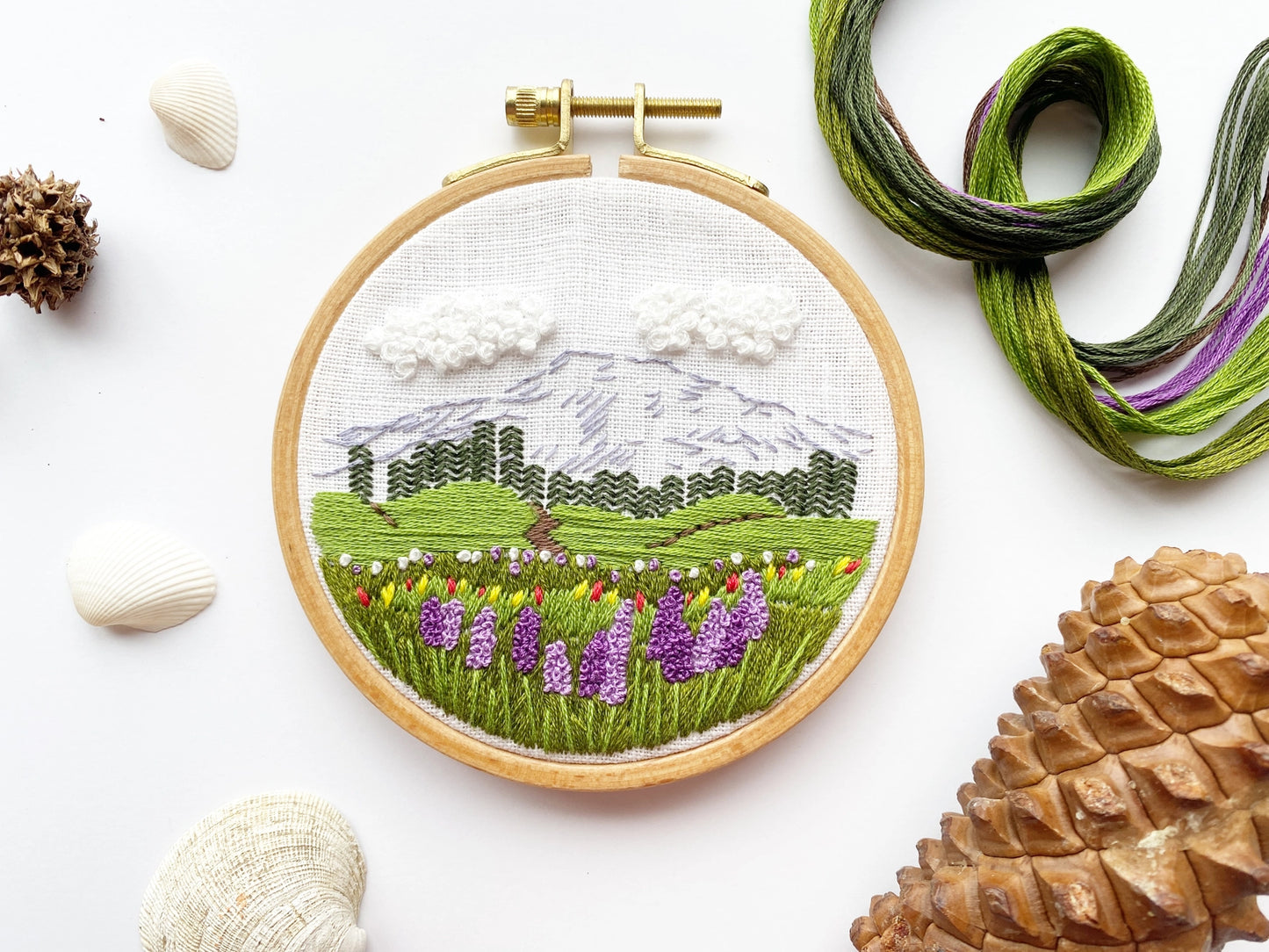 Beginner Hand Embroidery Mount Rainier
