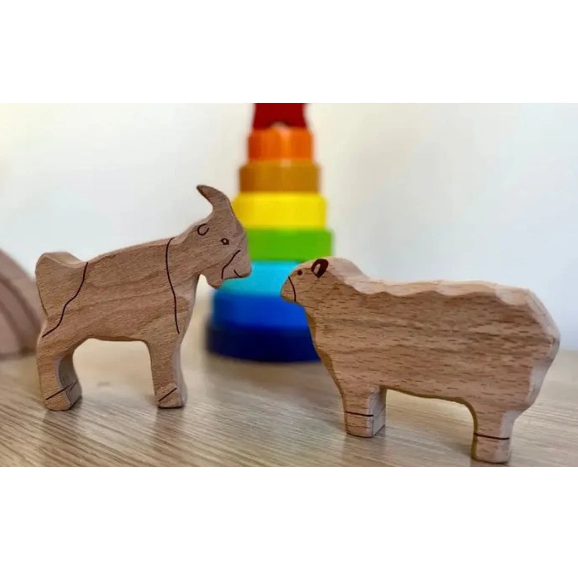 Wooden Farm Animals - Goat and Sheep - Alder & Alouette