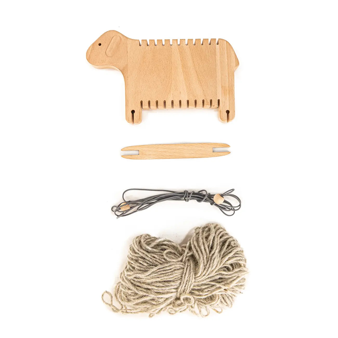 BAJO Childs Loom -  Wooden Sheep Loom, Wool, Warp Cord - Alder & Alouette