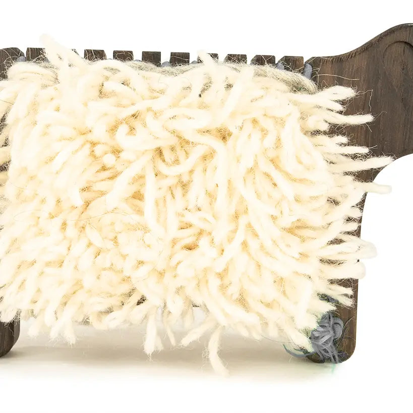 BAJO Childs Loom - Finished Weaving Sheep with Wool - Alder & Alouette