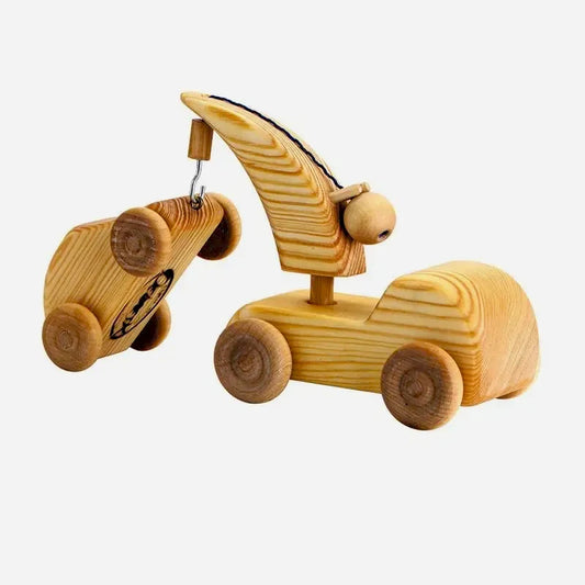 Wooden Toy Tow Truck with Mini Car by Debresk - Alder & Alouette